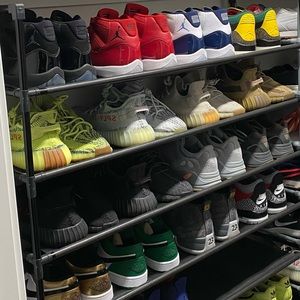 Sneakers, dress shoes, designer clothing